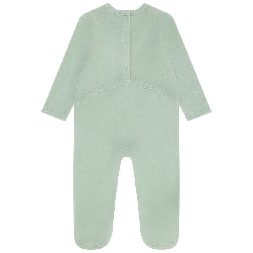 Dors-bien en velours pour bébé fille avec ouvertures différentes selon l'âge - Vert