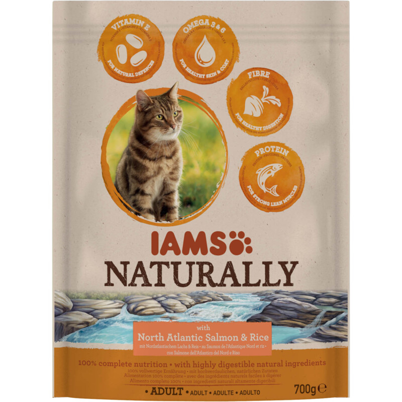 IAMS Naturally cat adult zalm & rijst