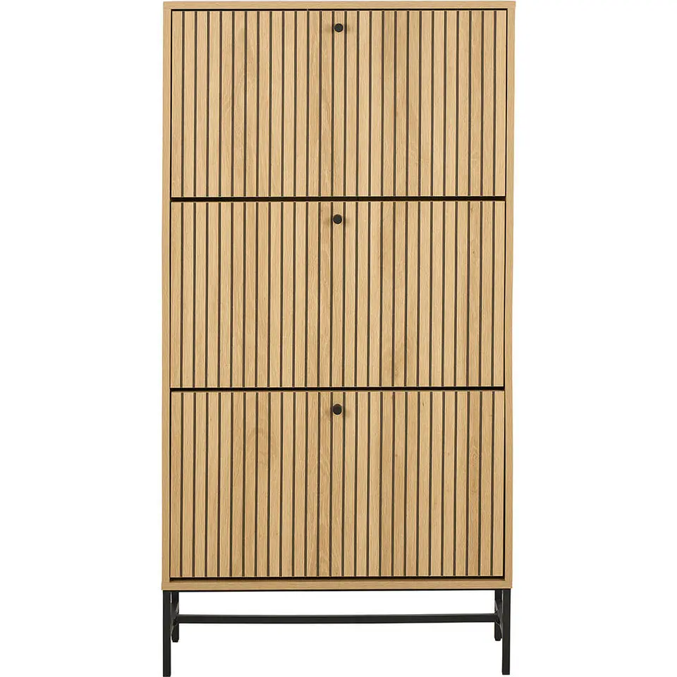 Hioshop Dylan schoenenkast 3 lades natuur