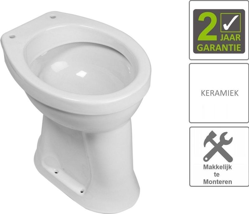 BWS - Toiletpot Staand - Verhoogd 6 AO - Wit - Keramiek