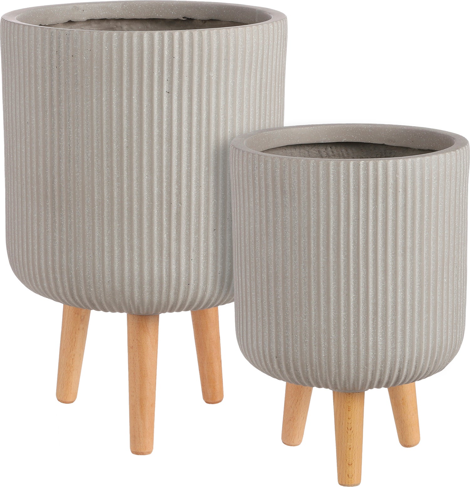 Mica Decorations bloempot op poten Nuovo beige D 30,5 H 46 cm