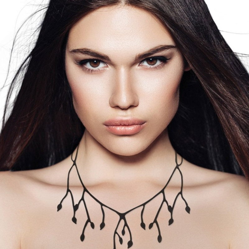 Collier Femme Primavera effet Tatouage en Silicone Noir