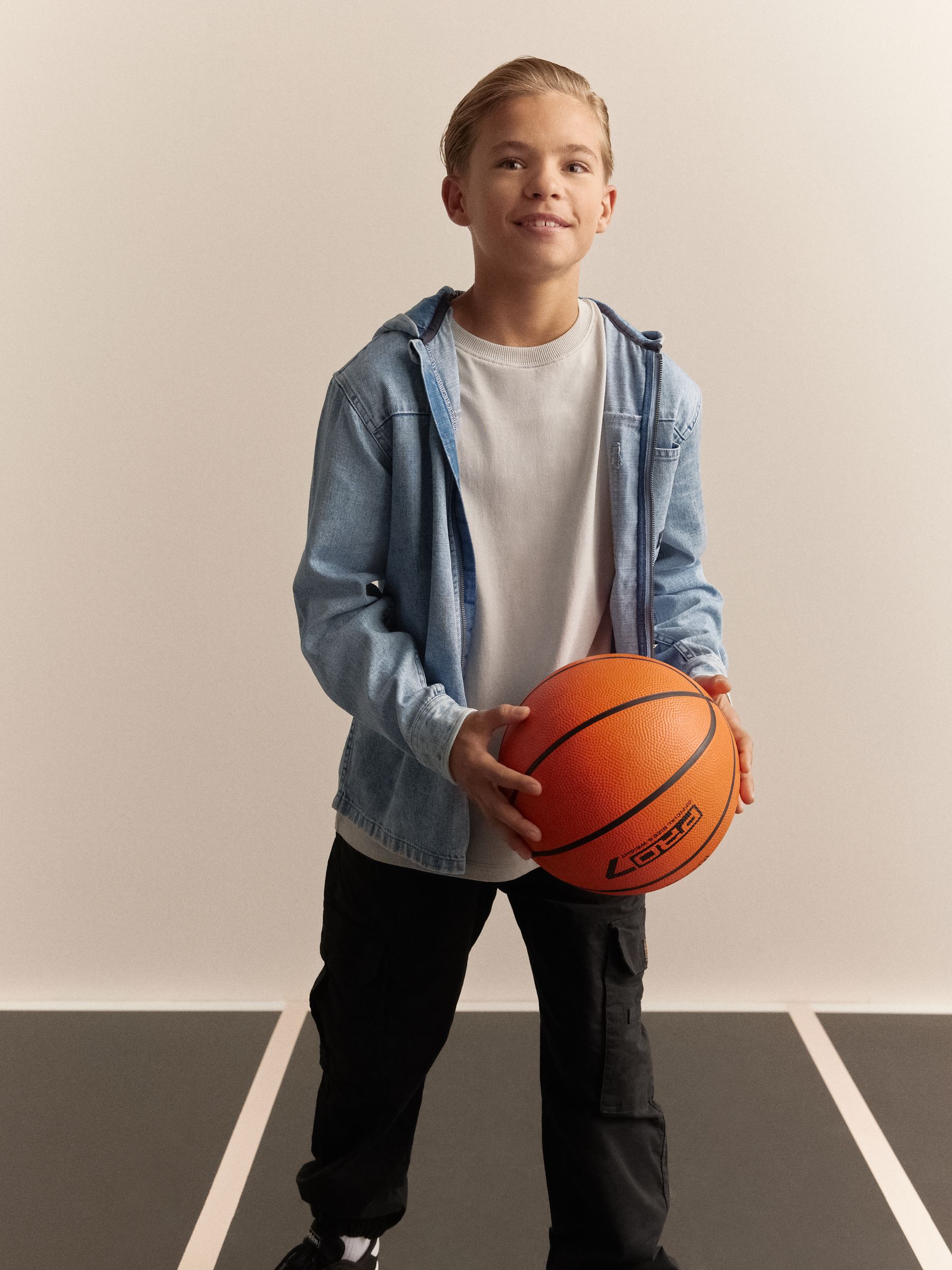 Denim met lichte wassing - Overshirt 100% Cotton Zip Through Hoodie (3-16yrs)