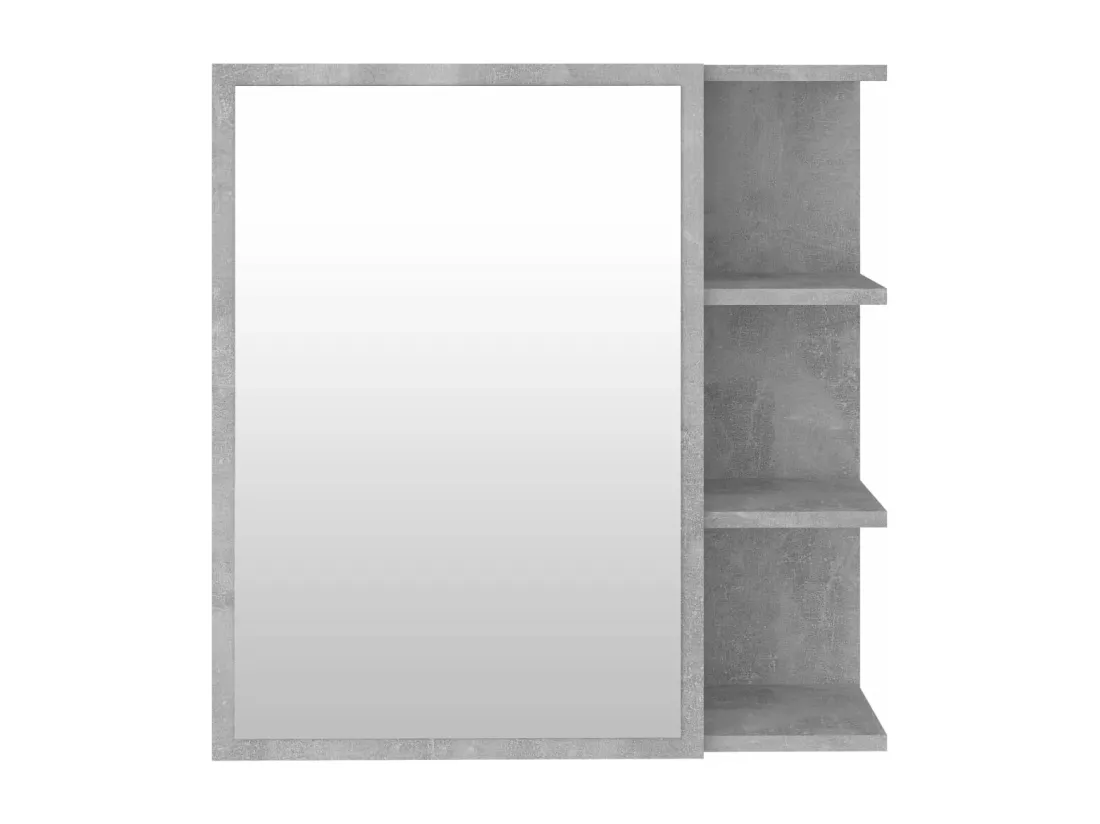Armoire à miroir de salle de bain Gris béton Bois d’ingénierie