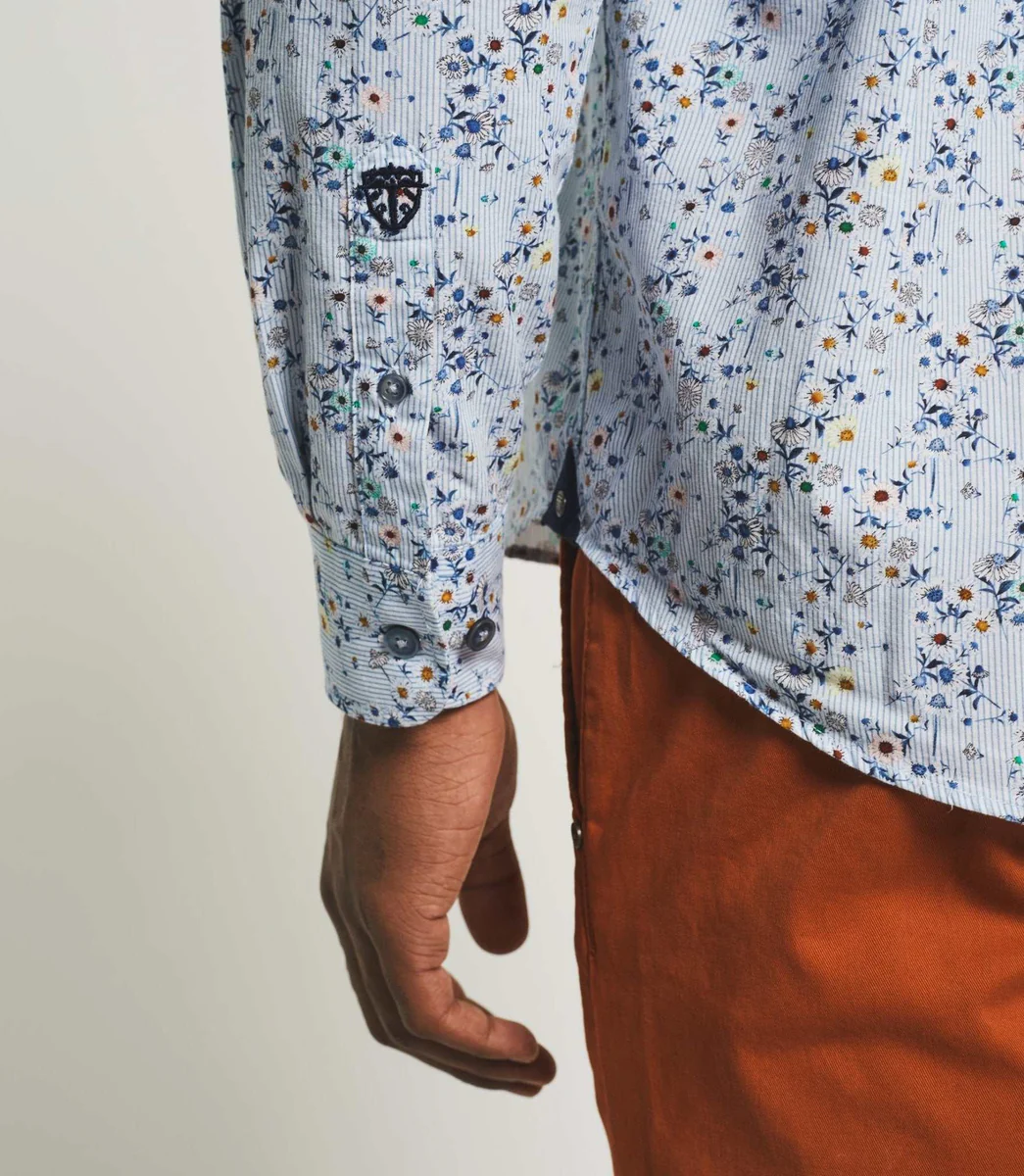 Chemise casual à imprimé bleu ciel 