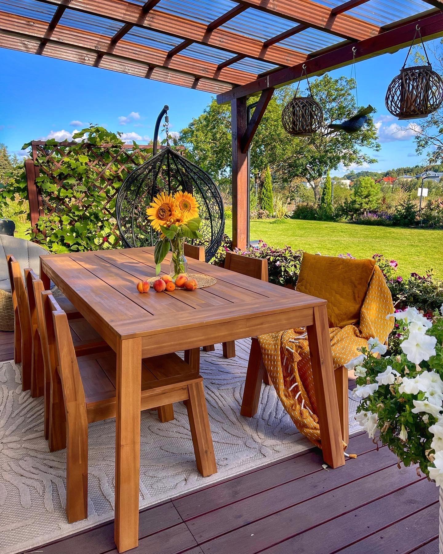 Tuin eettafel LIVORNO 210 cm 90 cm Acaciahout Bruin