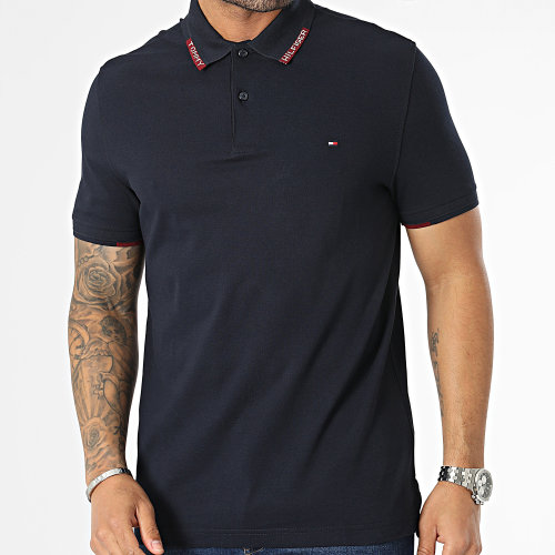 Polo Manches Courtes Collar Placement 0774 Bleu Marine