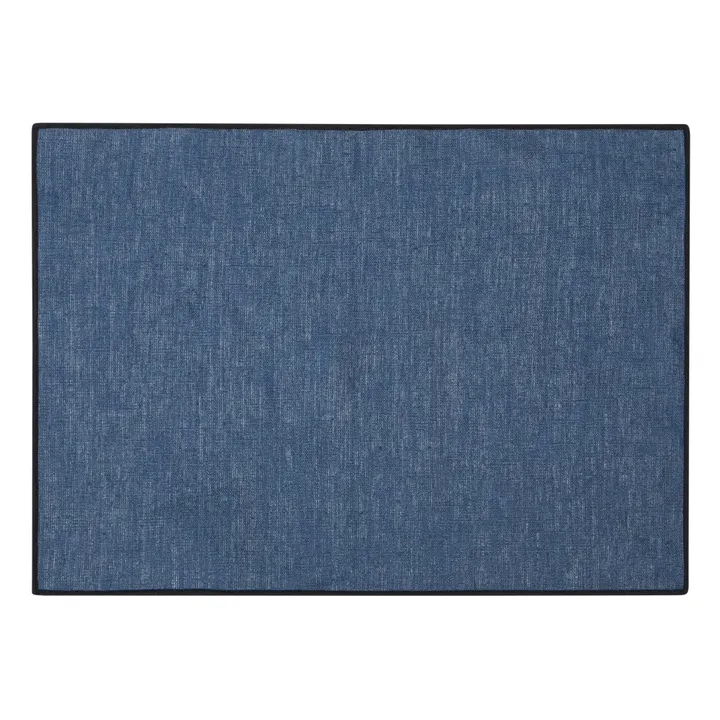 Haomy Set de table Borgo en lin enduit | Bleu