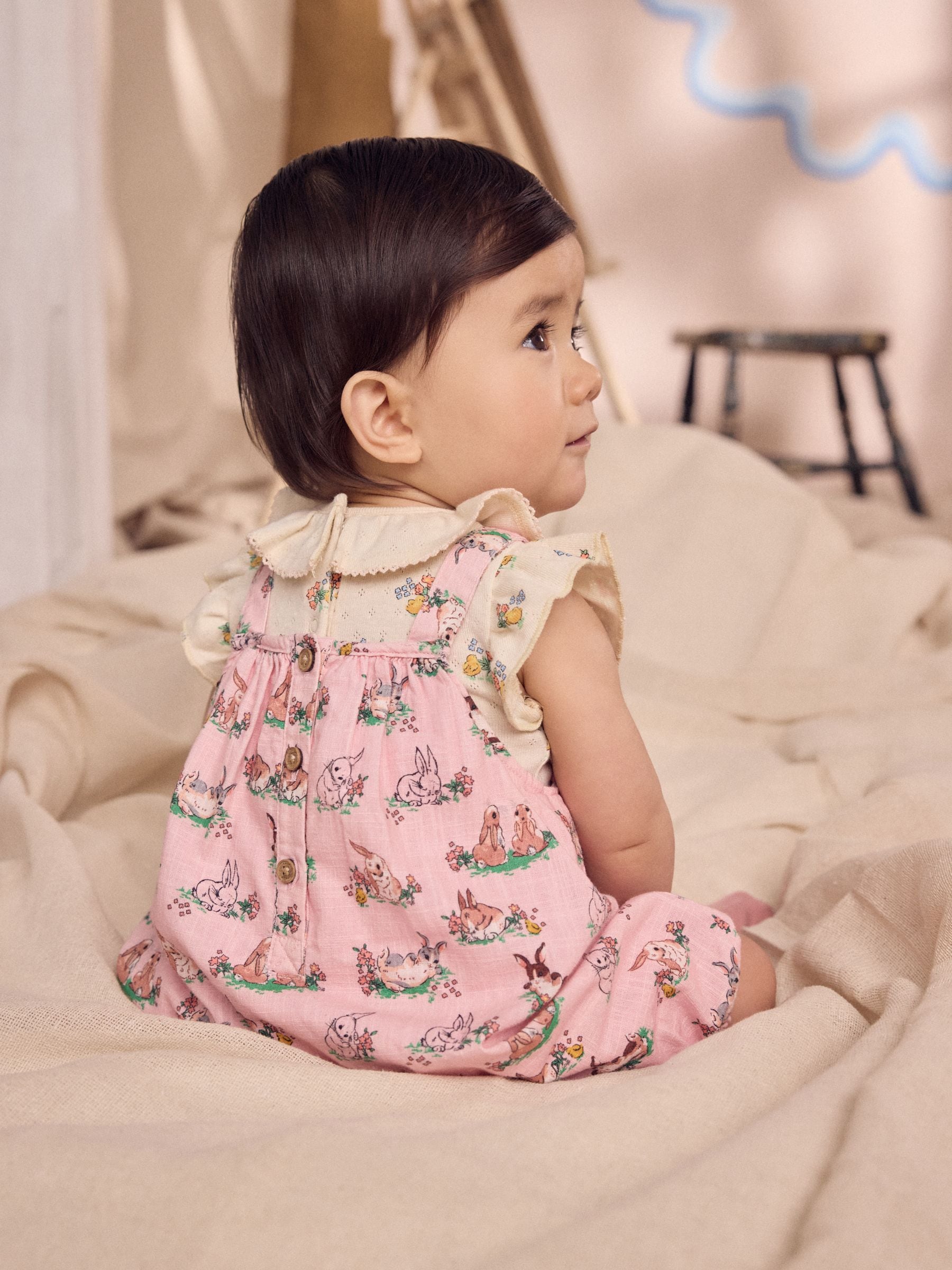 Cath Kidston roze bloemenprint - Babyromper van bedrukte jersey