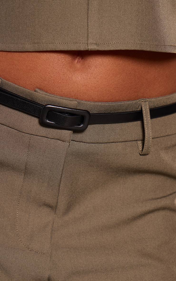 Kaki Short Taille Basse Ceinture Intégrée Ensemble Coordonné