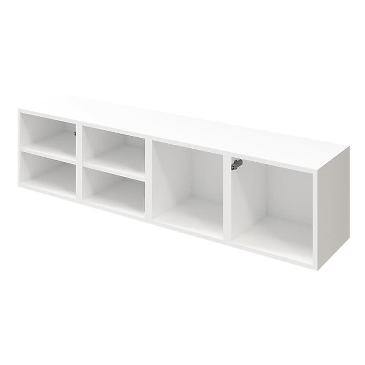 Meuble TV blanc avec portes GoodHome Atomia H. 37,5 x L. 150 x P. 37 cm