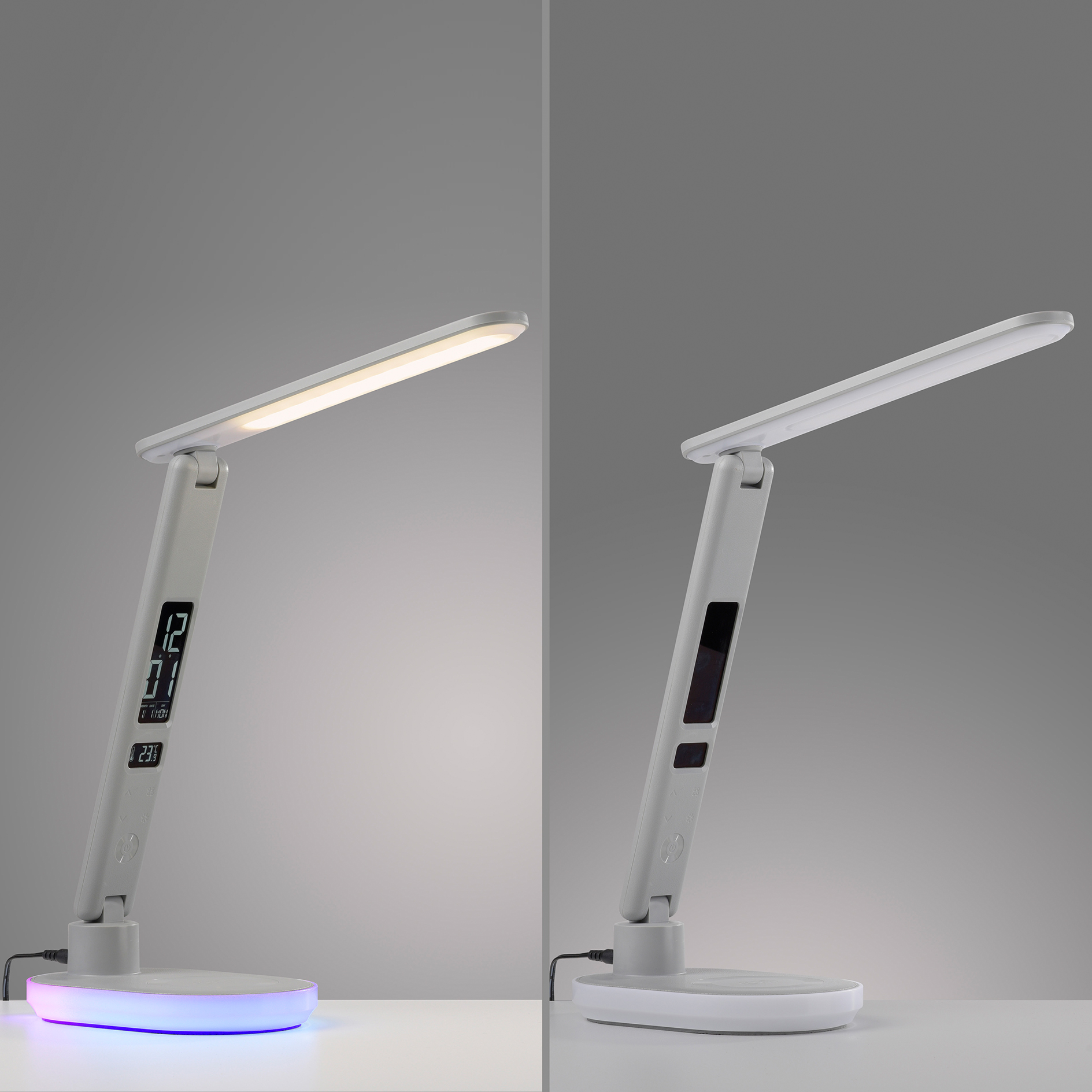 LED-Tischleuchte - weiß - Touchdimmer - Wireless Ladefunktion