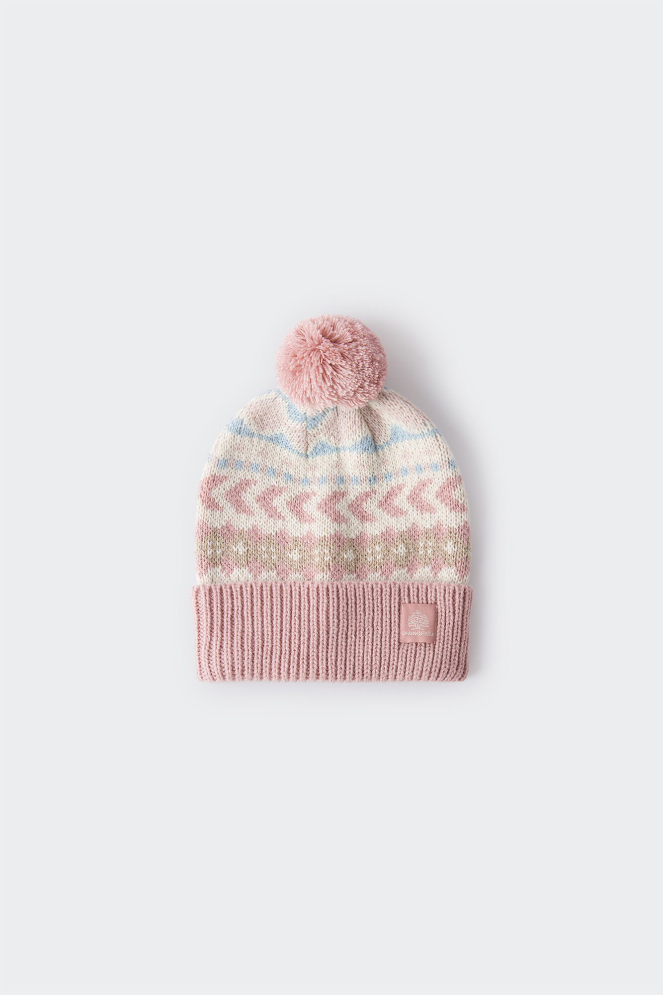 Gorro infantil de jacquard com pompom