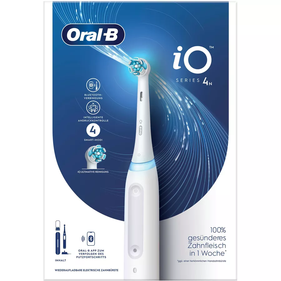 Oral-B Zahnbürste elektrisch, iO Series 4 mit Reiseetui Quite White