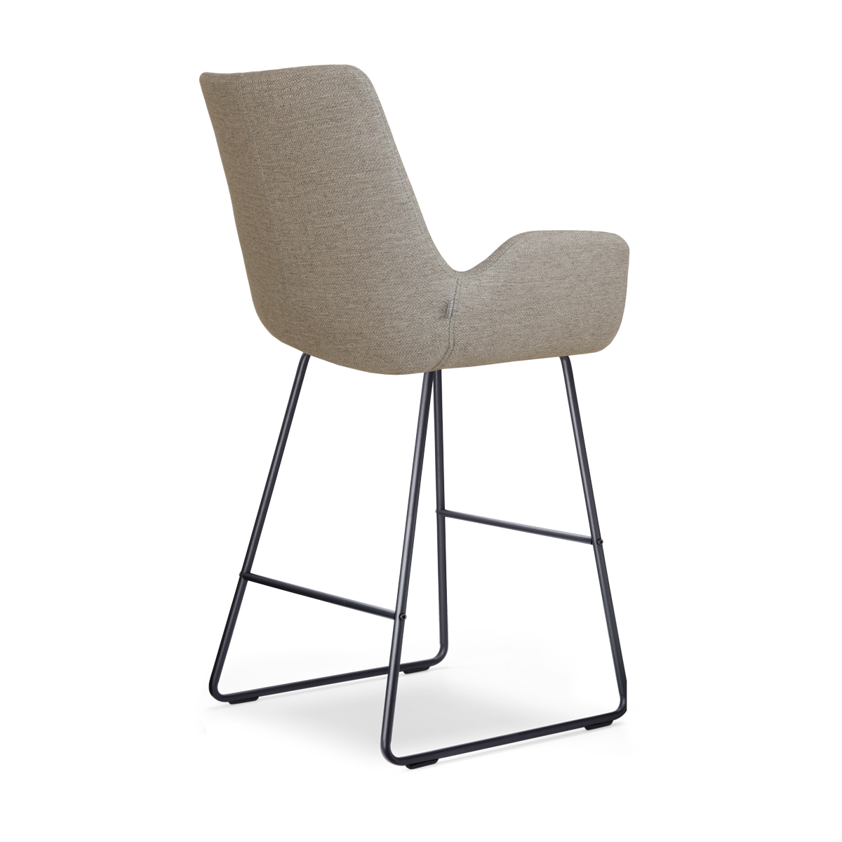 Barkruk Nino-Eef warm grijs - zwart onderstel - 65 cm