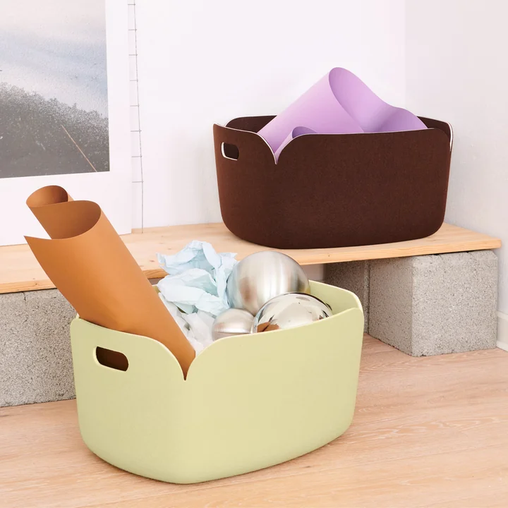 Muuto - Restore Aufbewahrungskorb 48 x 35 cm, braun-grün