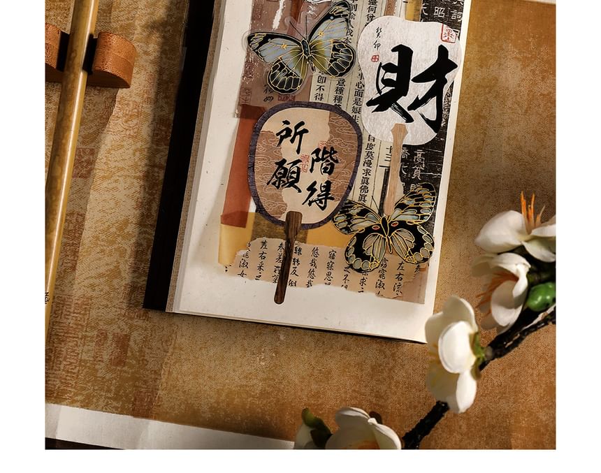 Chavipa - Sticker met Chinese karakters in de vorm van een handwaaier (verschillende ontwerpen)