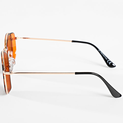 Lunettes De Soleil Doré Marron Fauve