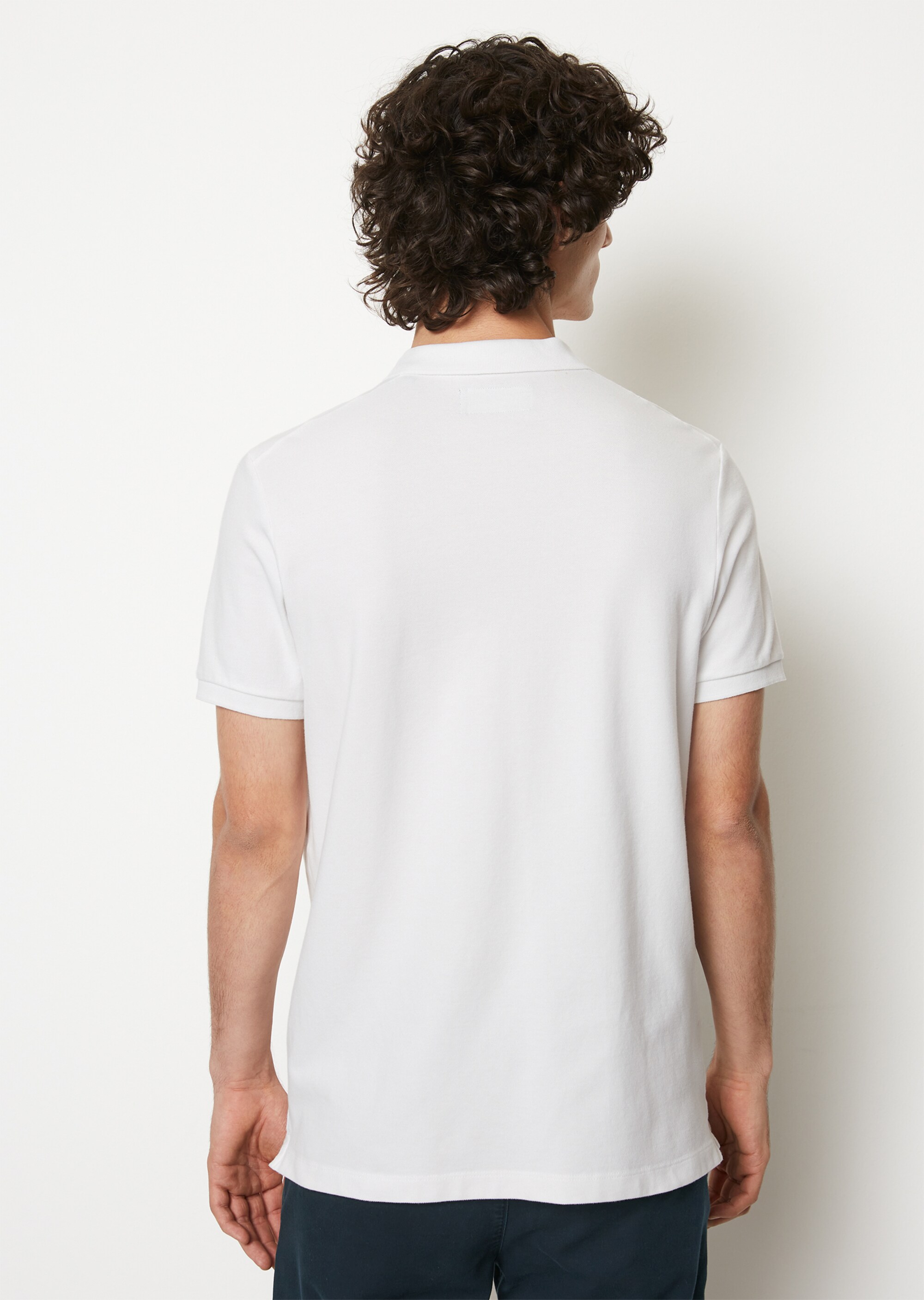 Kurzarm-Poloshirt Piqué shaped aus Organic Cotton-Stretch