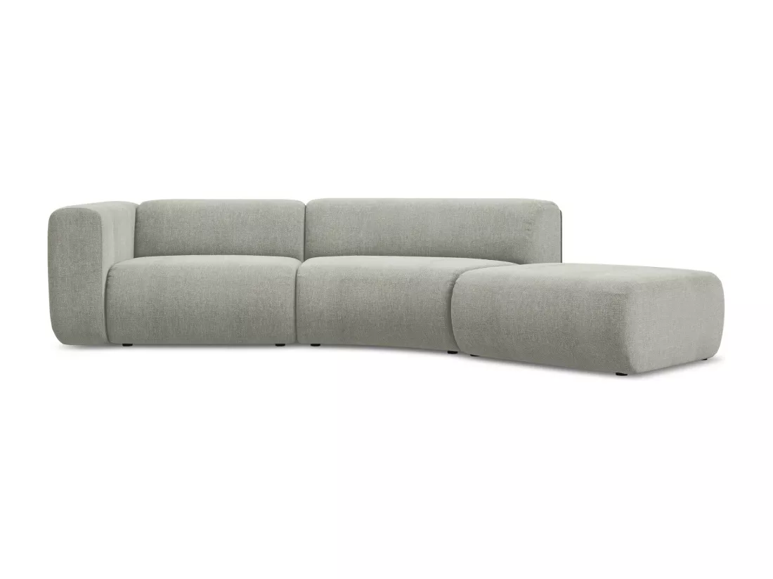 Canapé modulable 4 places droit en tissu chenille - beige - EKAHI