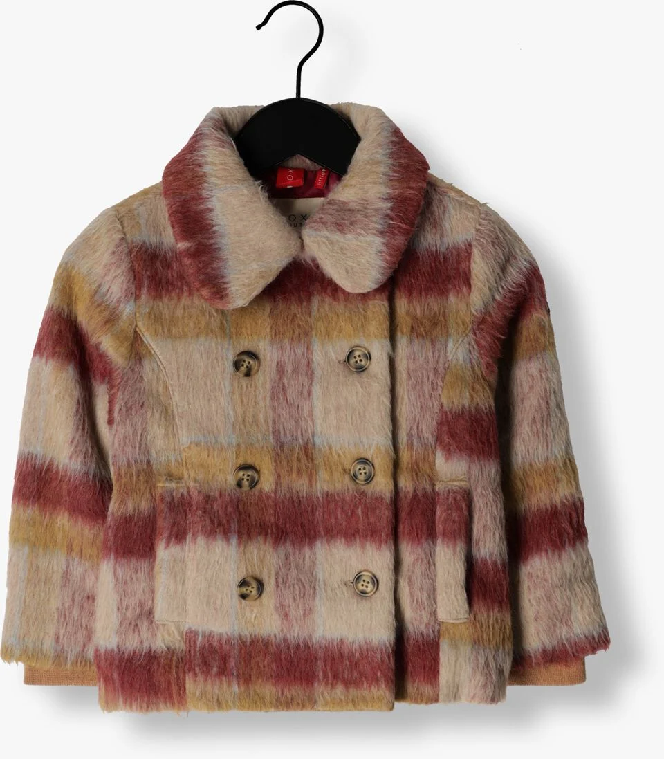LOOXS Little zand looxs little faux fur jas little sand check coat