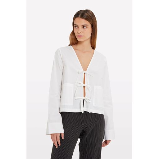 Envii Enpau Tie Bluse, White, 38