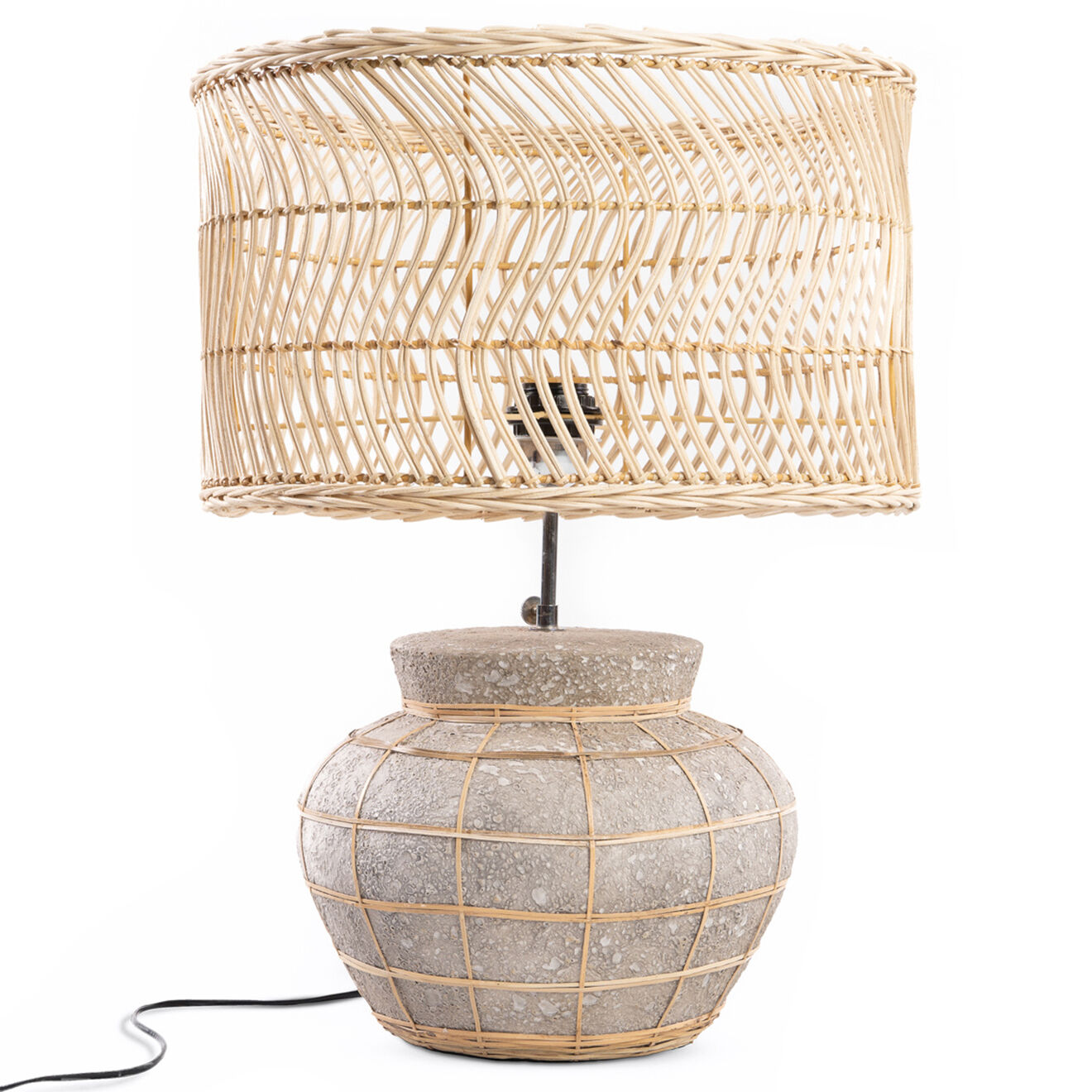 Bazar Bizar Lampe à poser Kythira gris/naturel - 40x40x48 cm