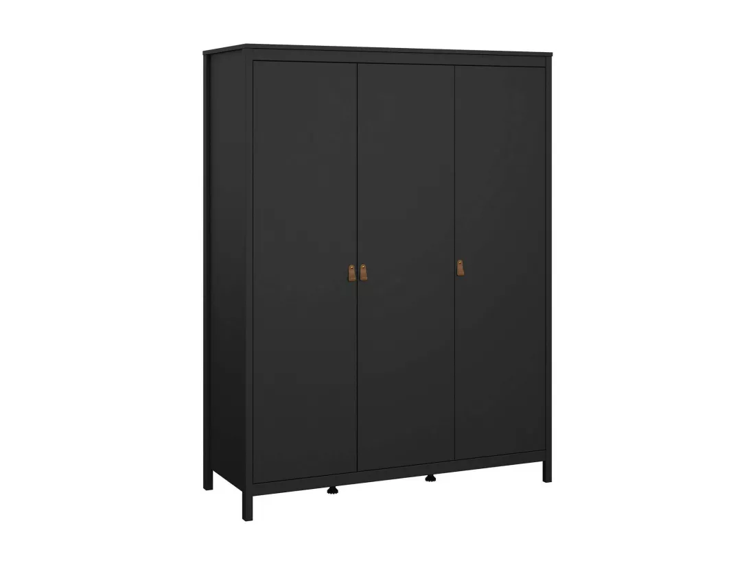 Garde-robe 3 portes Dsemiol, Meubles de chambre, Penderie de plain-pied, Placard à vêtements, 150x58 h199 cm, Noir