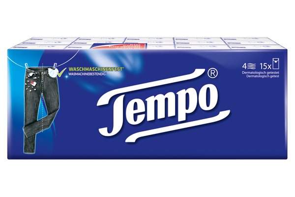 TEMPO Taschentücher<br>15 × 10 Stück, Classic