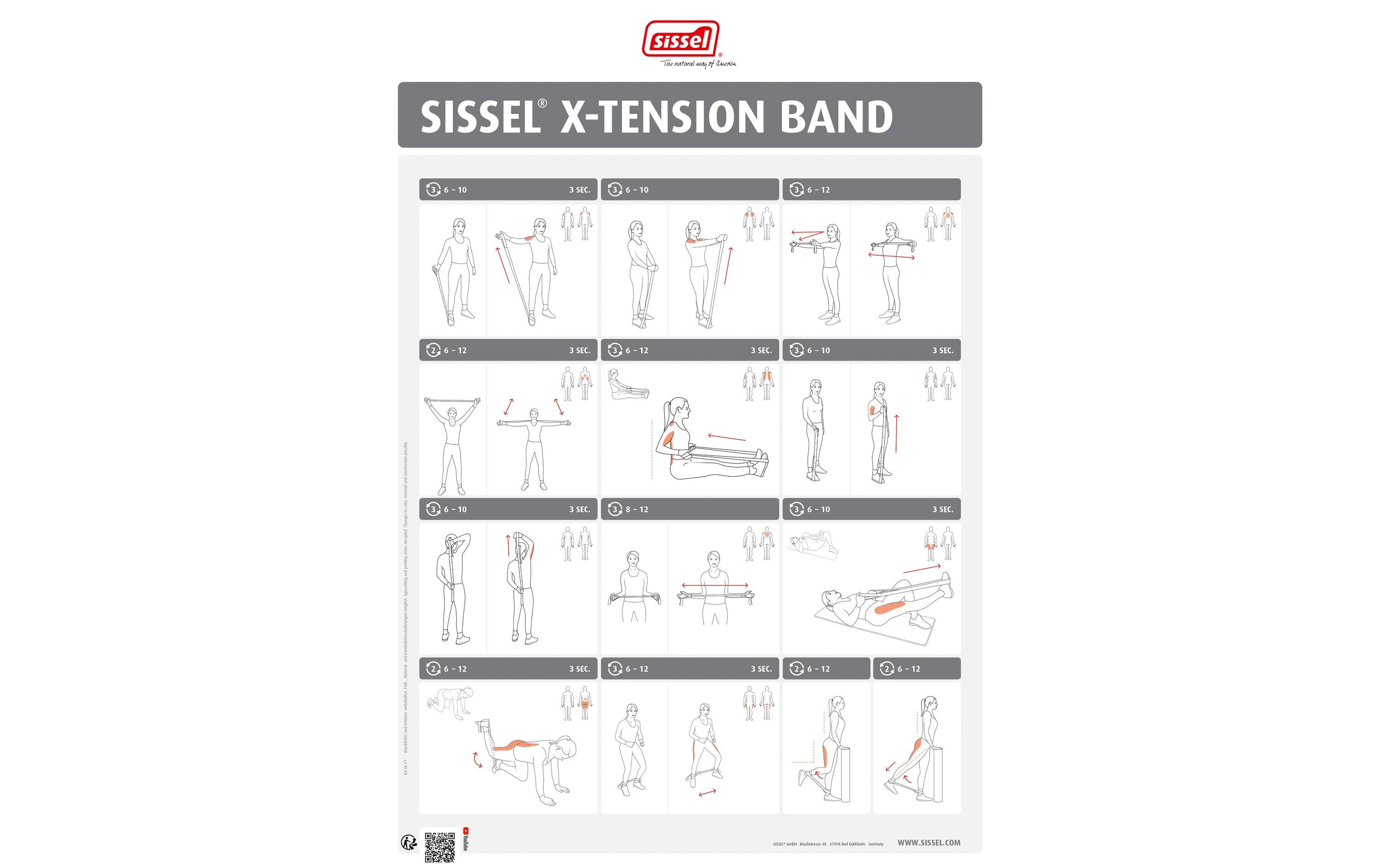 X-Tension Band Leicht, GelbElastisches Textilband mit 8 Schlaufen
