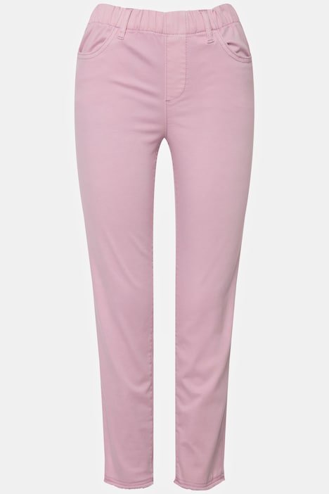 7/8-Slimhose, schmale Passform, 4-Pocket, Fransensaum, mit recyceltem Polyester