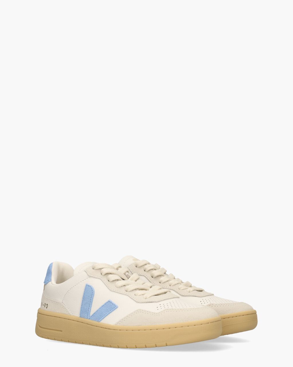 Veja V-90 O.T. Leather Wit/Blauw Damessneakers