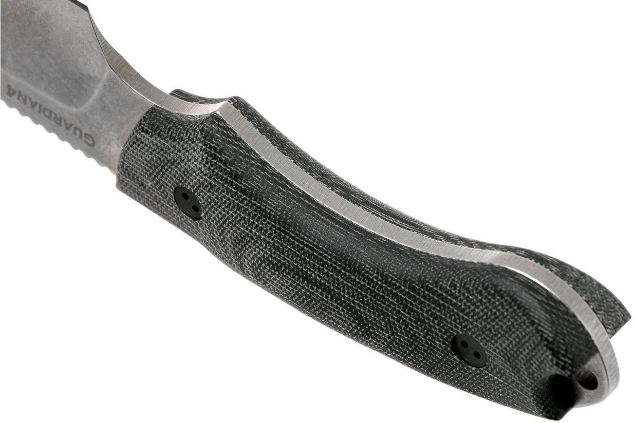 Bradford Guardian 4, 3D Black Micarta Guardian 4 M390, Sabre Stonewashed 4S-101