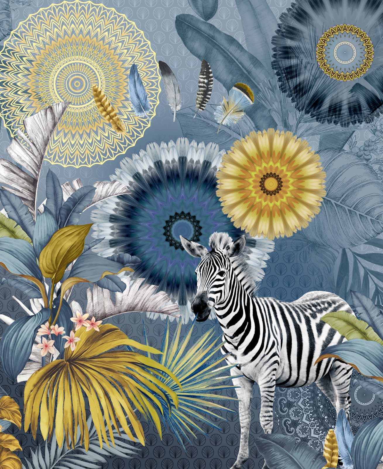 Wohndecke - bunt - Zebra - 130x160 cm