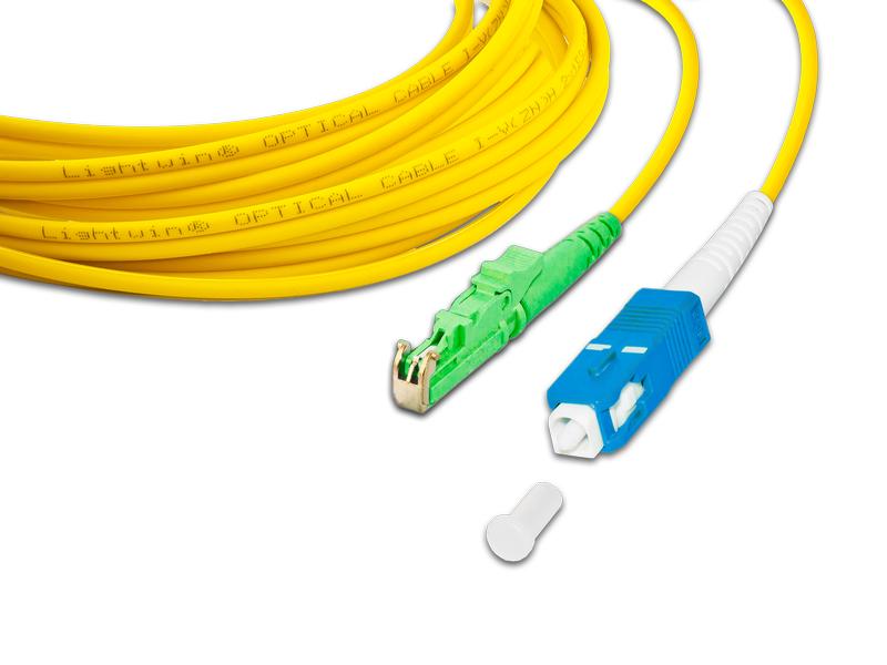 Lightwin LWL-Patchkabel Singlemode, LSH/APC – SC, OS2, Simp Singlemode LSH/APC (E2000/APC kompatibel)-SC Simplex OS2 2 m