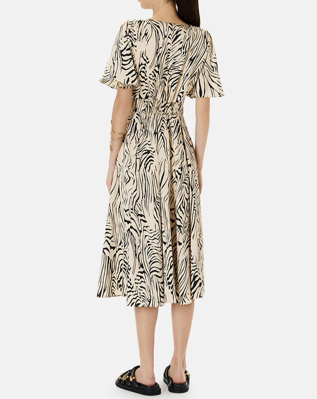 Zapa Robe Rafi imprimée zèbre noir/beige