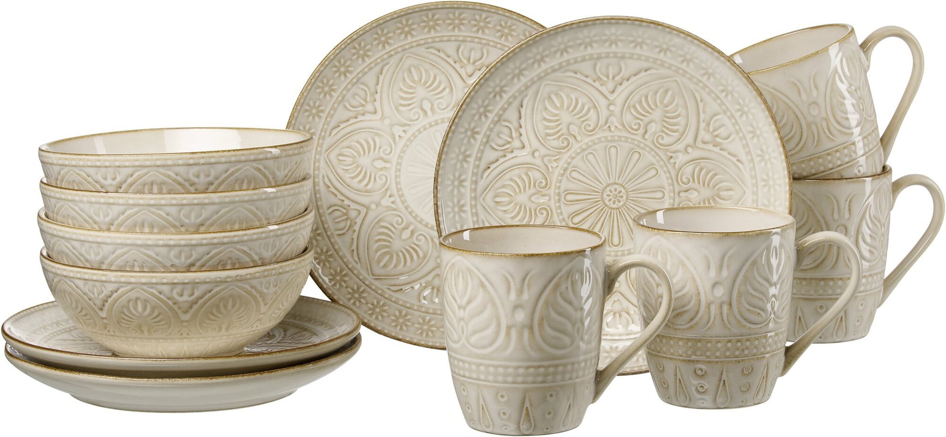 Ritzenhoff & Breker Frühstücksservice OMARA 12-teilig Steingut beige