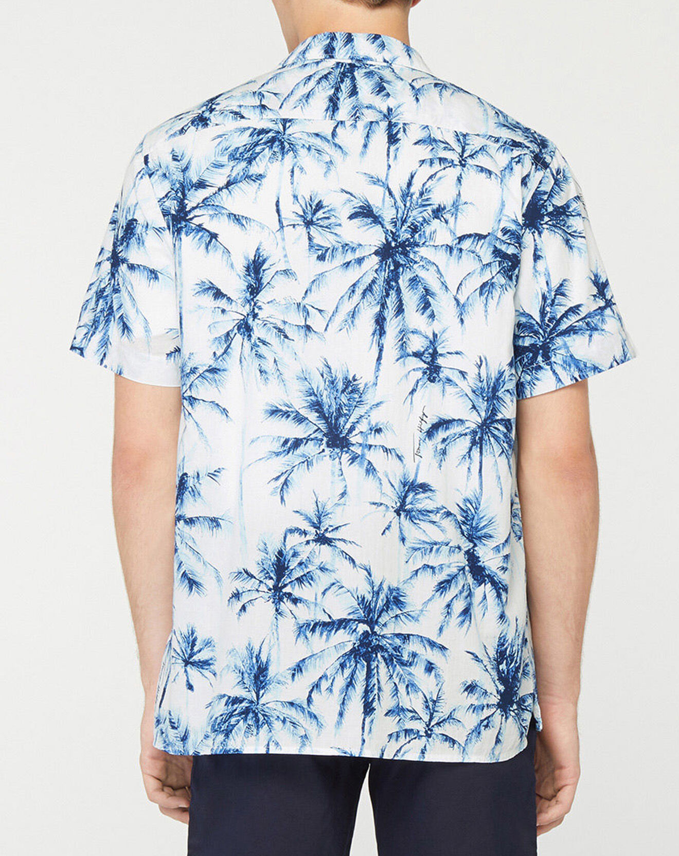 Tommy Hilfiger Chemise Regular Palm blanc/bleu