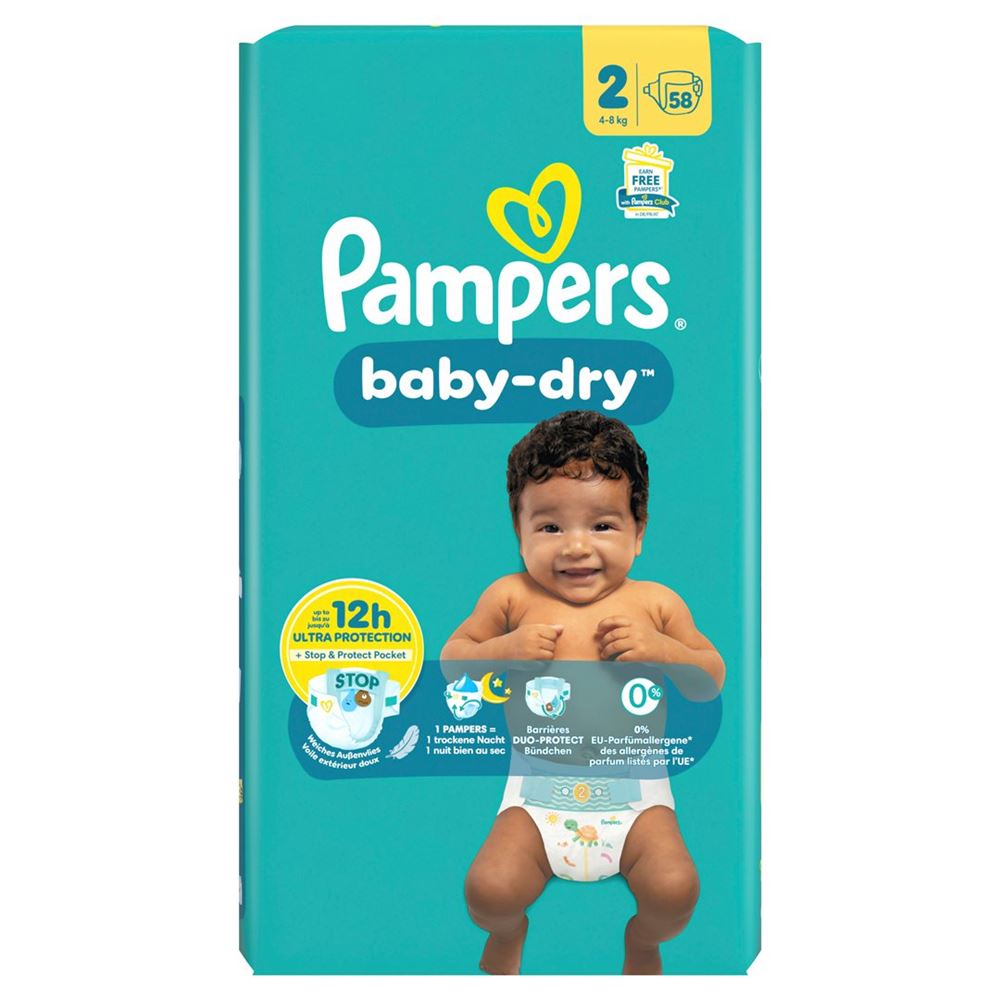 PAMPERS Baby Dry Gr2 4-8kg Mini Vorteilspack 58 Stk