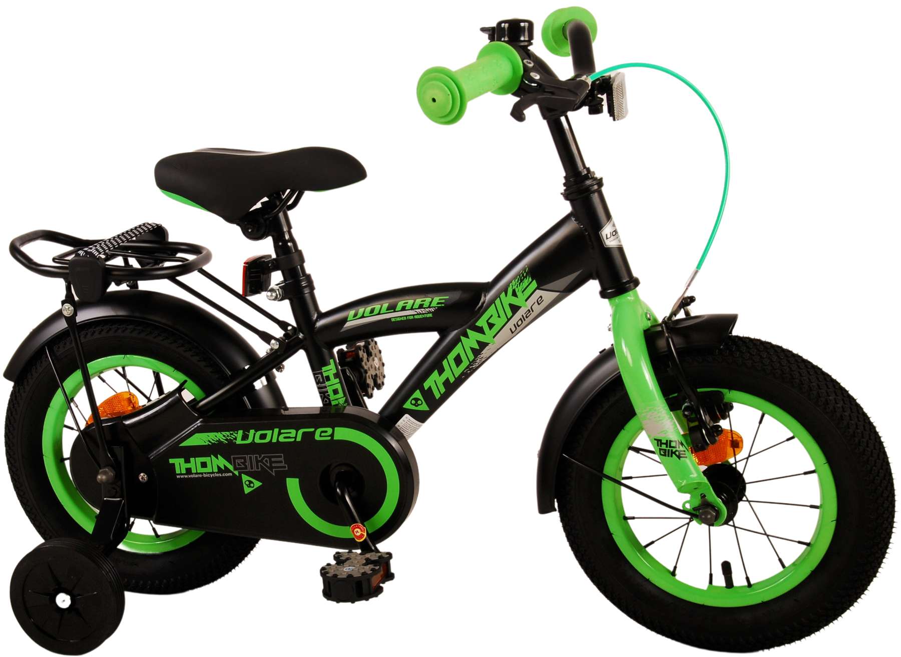 TPFSports Thombike Kinderfahrrad - Jungen - 12 Zoll - Rücktritt + Handbremse - Schwarz/Gelb