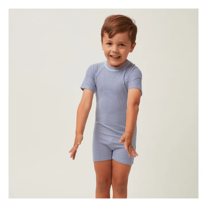 Minnow Combishort Anti-UV Rayé | Bleu marine