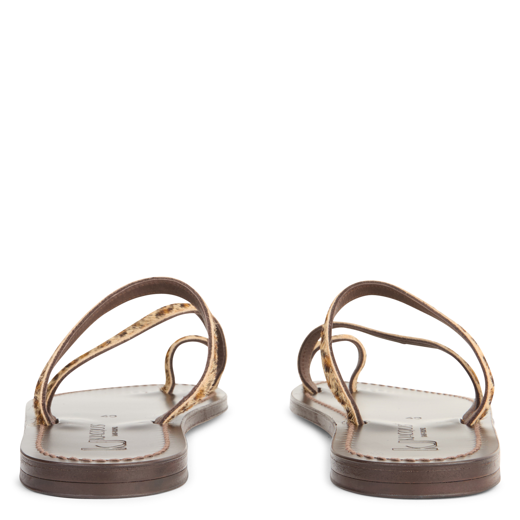 ACTIUM - Sandales plates en cuir imprimé | Marron