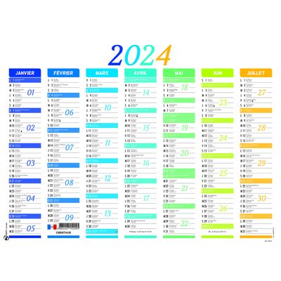 Calendrier Nuance - 7 mois par face - 40,5 x 55 cm - Oberthur