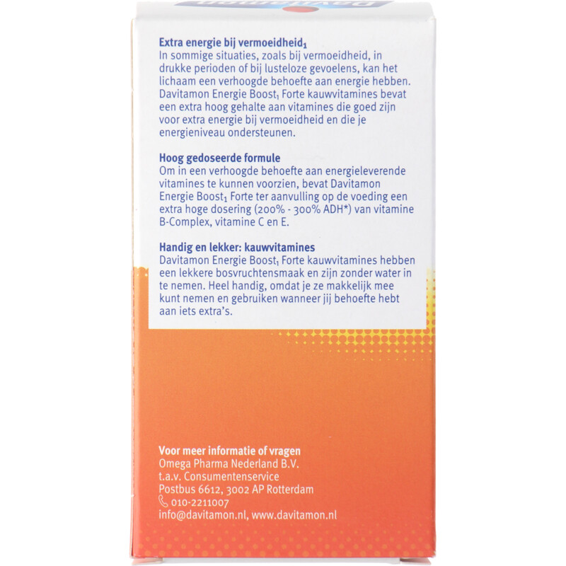 Davitamon Energie boost forte kauwvitamines
