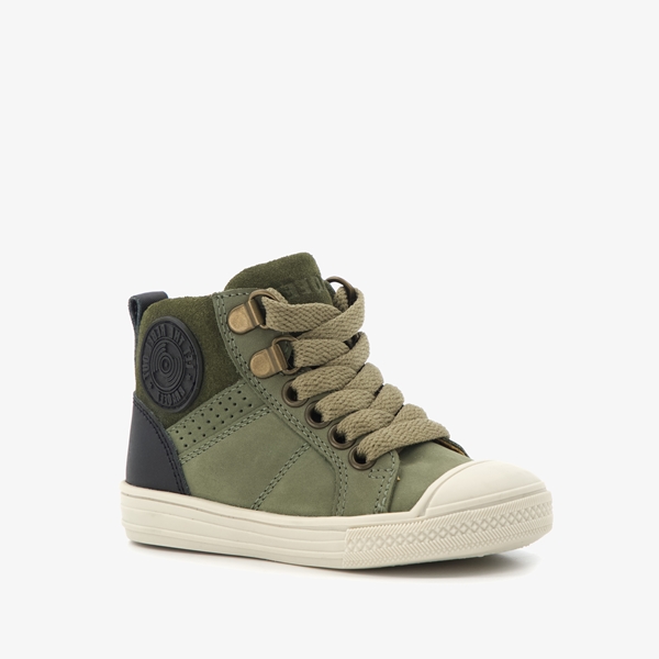 Braqeez hoge leren jongens sneakers groen