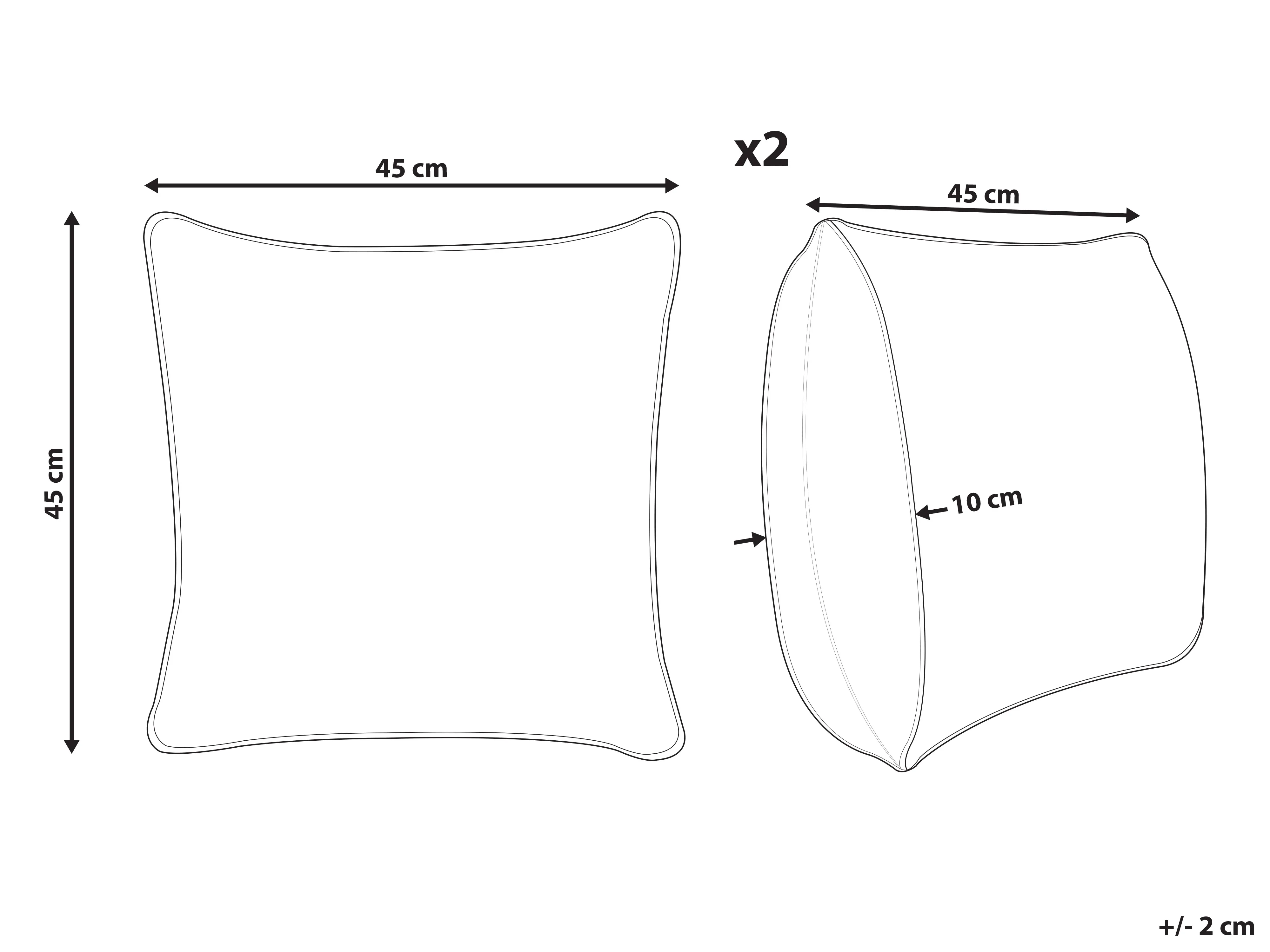 Set van 2 tuinkussens TAGGIA bladpatroon 45 x 45 cm Geel