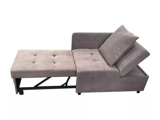 Lit banquette lit rembourré 3 en 1 Canapé-lit multifonction en lin avec dossier réglable pour les petites pièces gris