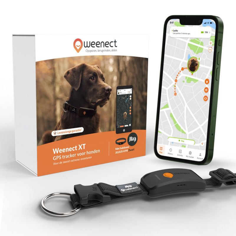 Weenect XT - Halsband met GPS tracker - Zwart