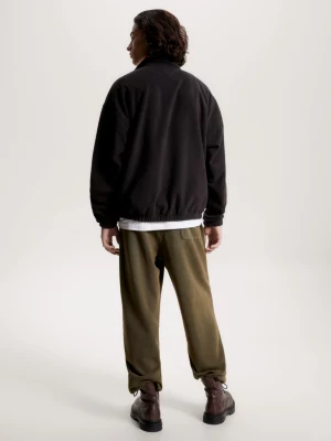 Moletom oversized de lã polar com meio zíper