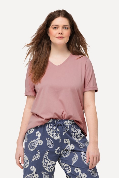 T-Shirts, 2er-Pack, V-Ausschnitt, Halbarm, Biobaumwolle